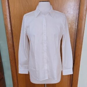 NWT Talbots Non-Iron Perfect Shirt - PETITE - Size 10, White